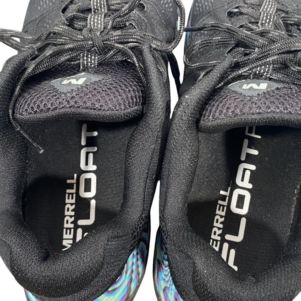 Merrell Moab flight trail Floatpro Running Shoes Black Marble Vibram Sole 8.5
